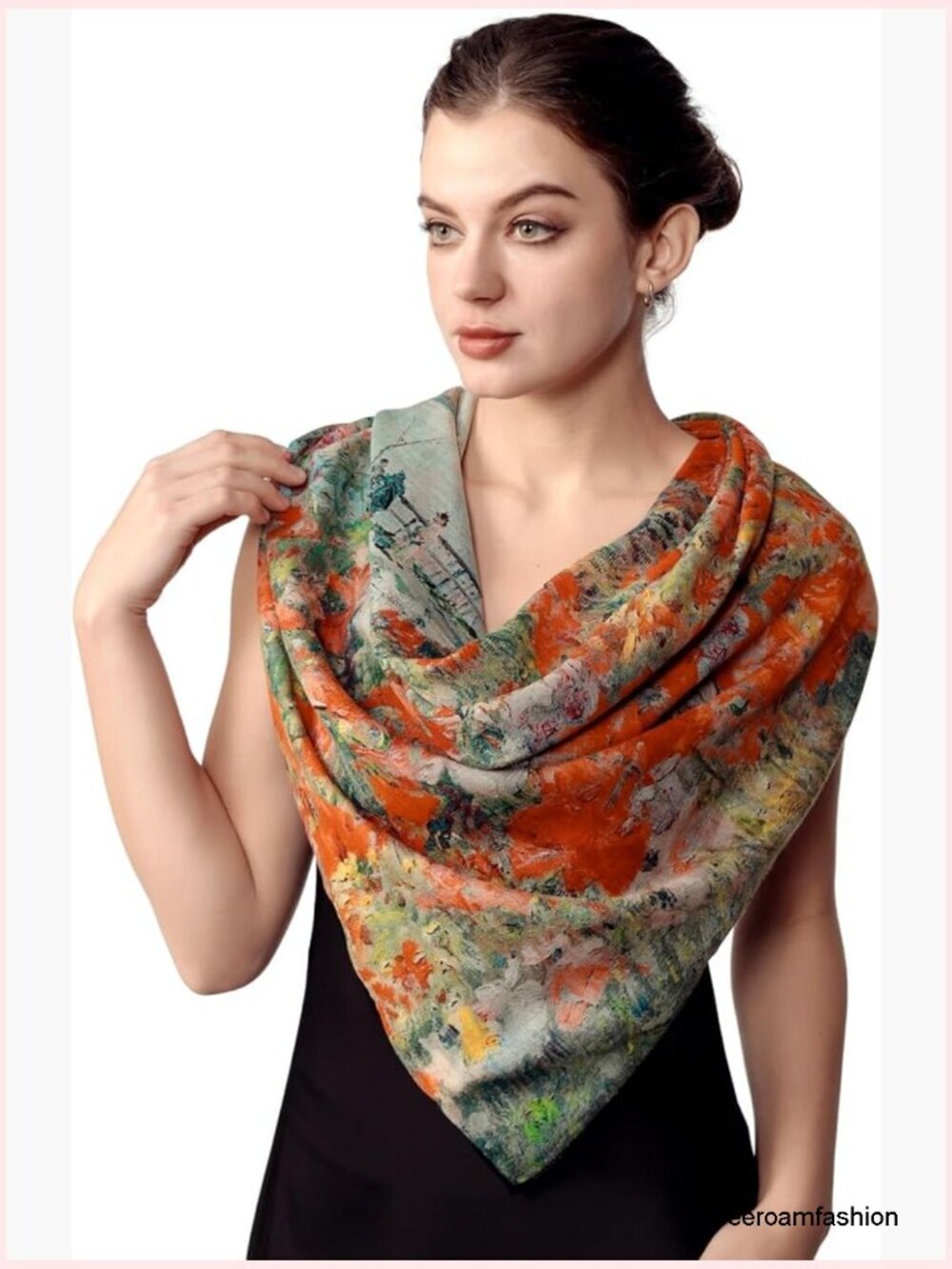 Cashmere Scarf Wrap 36x36 - Lightweight Wrinkle-Free Square Shawl for Travel